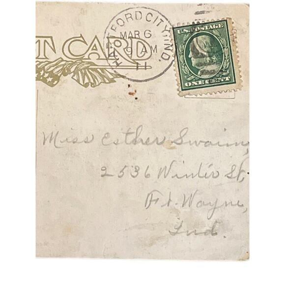 Antique 1911 Postcard Howling Cat On Wall I. Phillips Artist Humor Whimsical GUC - Picture 5 of 7